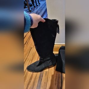 Calvin Klein black suede boots. Size 8